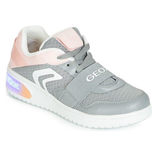 Παπούτσια Κορίτσι Χαμηλά Sneakers Geox J XLED GIRL Grey / Ροζ / Led
