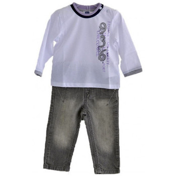 Υφασμάτινα Παιδί T-shirts & Μπλούζες Chicco Komplette Jeans- T-ShirtmitlangenÄrmeln Άσπρο