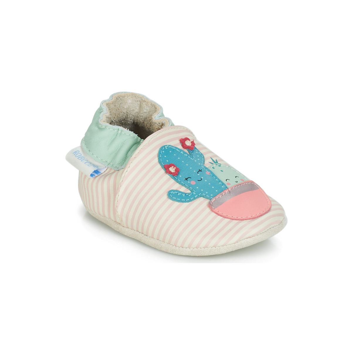 Παπούτσια Κορίτσι Σοσονάκια μωρού Robeez CACTUS Ecru / Ροζ
