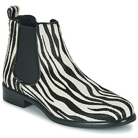 Παπούτσια Γυναίκα Μπότες Betty London HUGUETTE Black / Άσπρο / Ζέβρα 