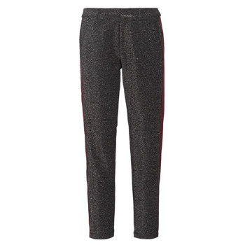 TAPERED LUREX PANTS WITH VELVET SIDE PANEL