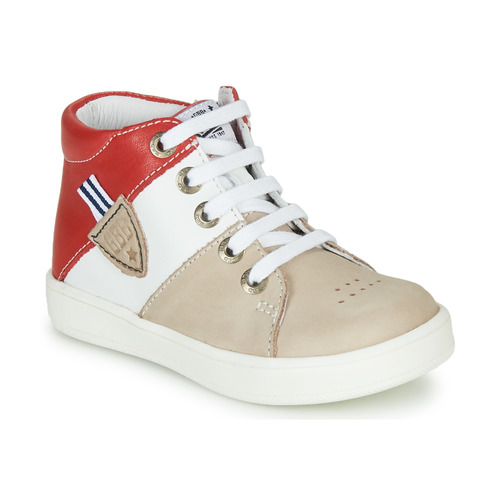 Παπούτσια Αγόρι Ψηλά Sneakers GBB AMOS Beige / Άσπρο / Red