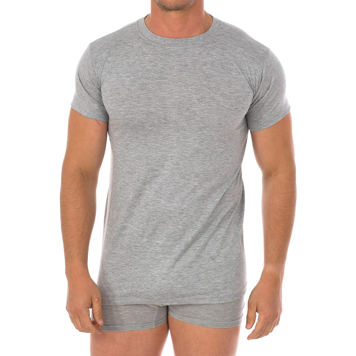 Υφασμάτινα Άνδρας T-shirt με κοντά μανίκια Kisses&Love 1003-GRIS-JASPE Grey