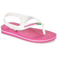 Παπούτσια Κορίτσι Σαγιονάρες Havaianas BABY BRASIL LOGO II Pink / Ασπρό