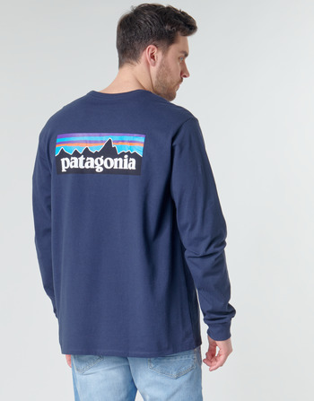 Υφασμάτινα Άνδρας Μπλουζάκια με μακριά μανίκια Patagonia M's L/S P-6 Logo Responsibili-Tee Marine