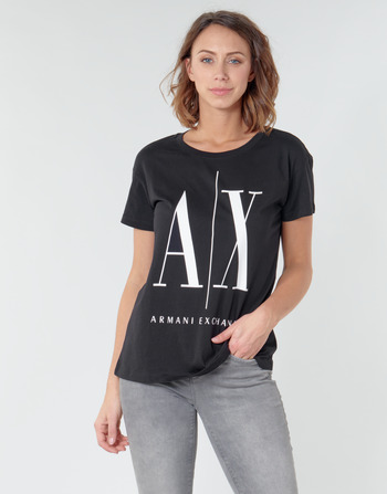 Υφασμάτινα Γυναίκα T-shirt με κοντά μανίκια Armani Exchange HELIEK Black