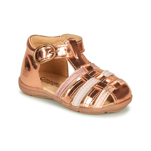 Παπούτσια Κορίτσι Σανδάλια / Πέδιλα Citrouille et Compagnie RINE Ροζ / Μεταλικό
