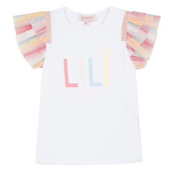Υφασμάτινα Κορίτσι T-shirt με κοντά μανίκια Lili Gaufrette NOLELI Άσπρο