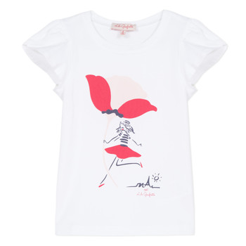 Υφασμάτινα Κορίτσι T-shirt με κοντά μανίκια Lili Gaufrette KATINE Άσπρο