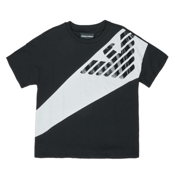 Υφασμάτινα Αγόρι T-shirt με κοντά μανίκια Emporio Armani Blaise Black / Άσπρο