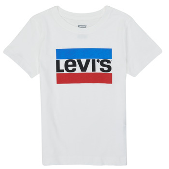 Υφασμάτινα Αγόρι T-shirt με κοντά μανίκια Levi's SPORTSWEAR LOGO TEE Άσπρο