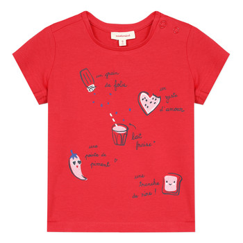 Υφασμάτινα Κορίτσι T-shirt με κοντά μανίκια Catimini MUSIKOU Red