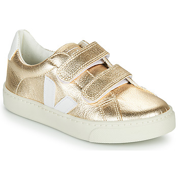 Παπούτσια Κορίτσι Χαμηλά Sneakers Veja SMALL-ESPLAR-VELCRO Gold / Άσπρο