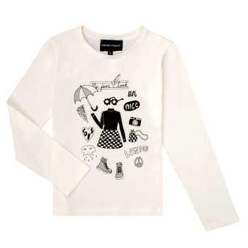 Υφασμάτινα Κορίτσι Μπλουζάκια με μακριά μανίκια Emporio Armani 6H3T01-3J2IZ-0101 Άσπρο