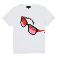Υφασμάτινα Κορίτσι T-shirt με κοντά μανίκια Emporio Armani 6H3T7T-3J2IZ-0100 Άσπρο