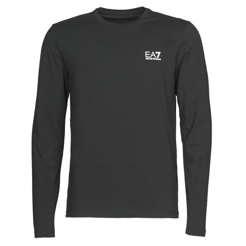 Υφασμάτινα Άνδρας Μπλουζάκια με μακριά μανίκια Emporio Armani EA7 TRAIN CORE ID M TEE LS ST Black / Logo / Άσπρο