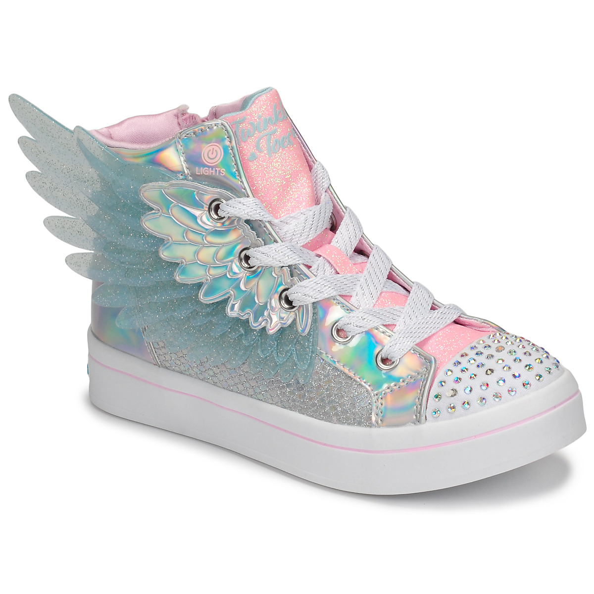 Παπούτσια Κορίτσι Ψηλά Sneakers Skechers TWI-LITES 2.0 Silver / Ροζ / Led