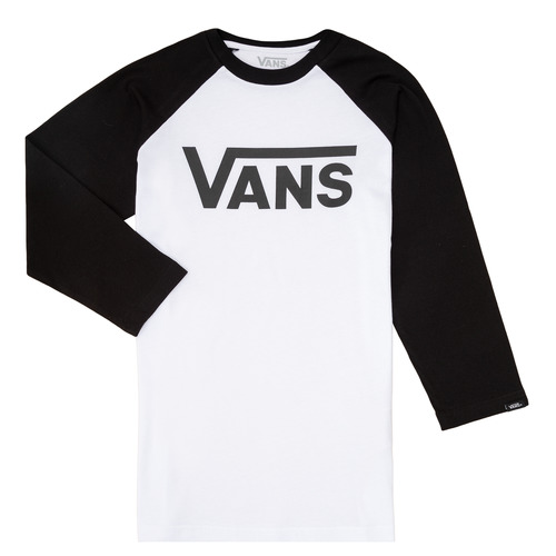Υφασμάτινα Παιδί Μπλουζάκια με μακριά μανίκια Vans VANS CLASSIC RAGLAN Black / Άσπρο