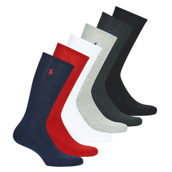 Αξεσουάρ Άνδρας High socks Polo Ralph Lauren ASX110 6 PACK COTTON Black / Red / Marine / Grey / Grey / Άσπρο