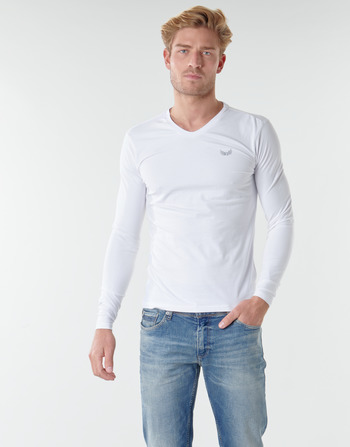 Υφασμάτινα Άνδρας Μπλουζάκια με μακριά μανίκια Kaporal VIFT  μαύρο-άσπρο
