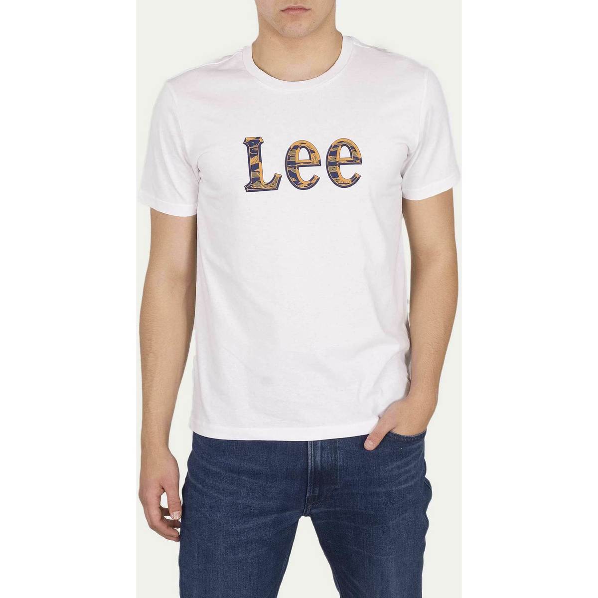 T-shirt με κοντά μανίκια Lee T-shirt Camo Package Bright White