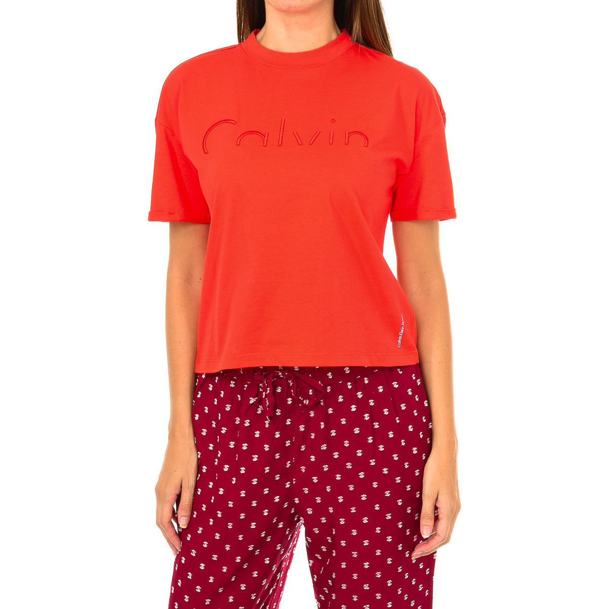 Υφασμάτινα Γυναίκα Μπλουζάκια με μακριά μανίκια Calvin Klein Jeans J20J206171-690 Red