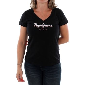 Υφασμάτινα Γυναίκα T-shirt με κοντά μανίκια Pepe jeans MIRANDA PL502369 999 BLACK Black