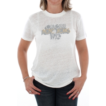 Υφασμάτινα Γυναίκα T-shirt με κοντά μανίκια Pepe jeans BONNIE PL504437 808 MOUSSE Άσπρο