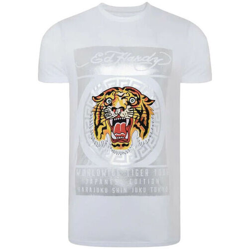 Υφασμάτινα Άνδρας T-shirt με κοντά μανίκια Ed Hardy Tile-roar t-shirt Άσπρο