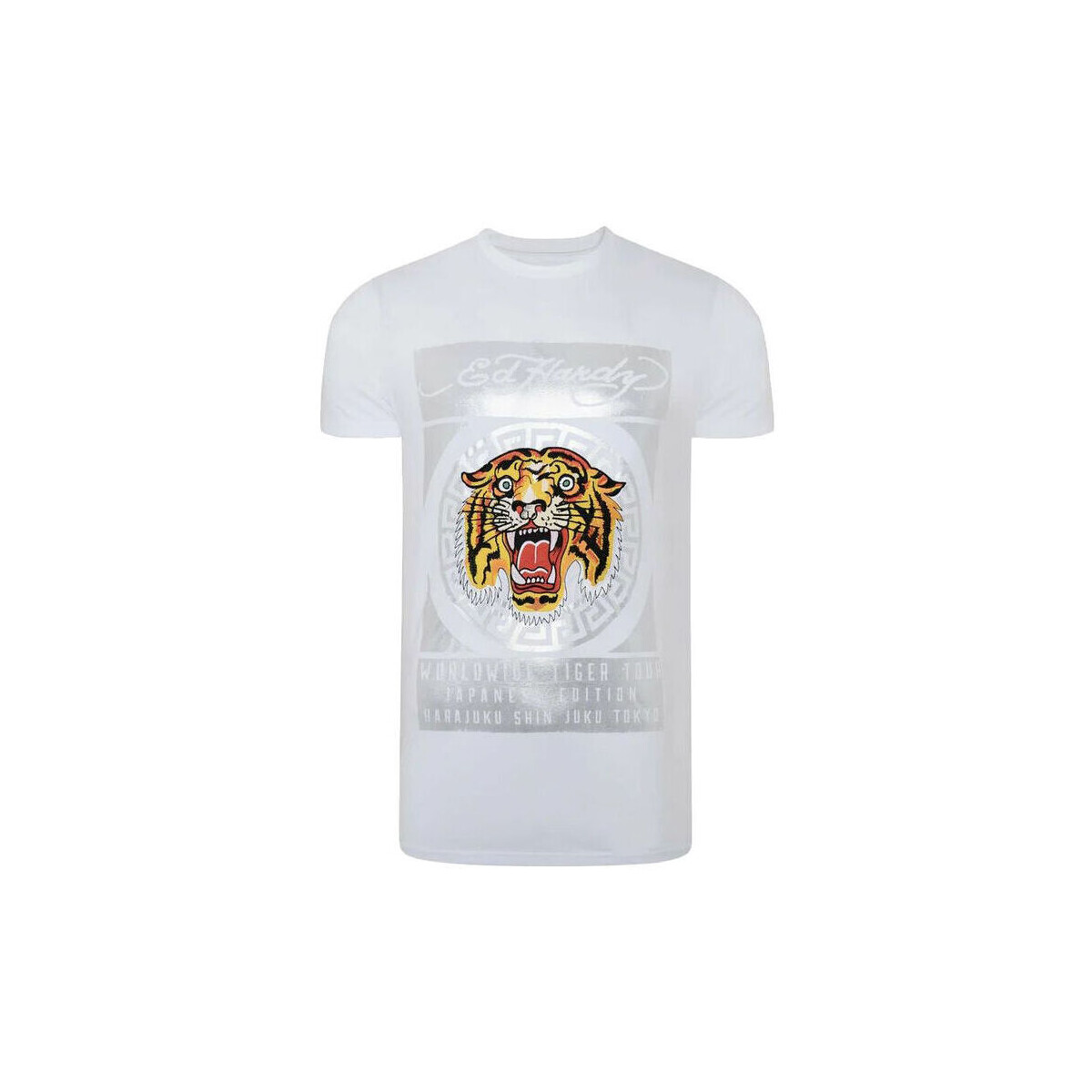Υφασμάτινα Άνδρας T-shirt με κοντά μανίκια Ed Hardy Tile-roar t-shirt Άσπρο