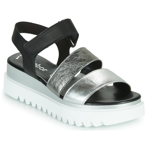 Παπούτσια Γυναίκα Σανδάλια / Πέδιλα Gabor 6461061 Black / Άσπρο / Silver