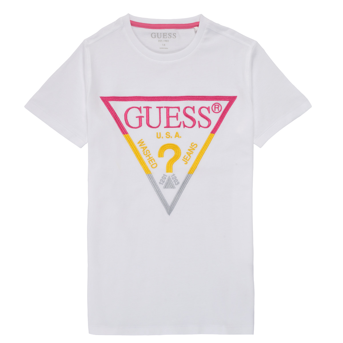 Υφασμάτινα Αγόρι T-shirt με κοντά μανίκια Guess H1RJ05-K8HM0-P66P Άσπρο