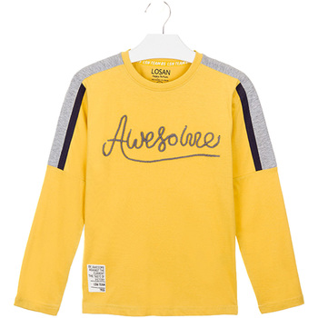 Υφασμάτινα Παιδί Μπλουζάκια με μακριά μανίκια Losan 023-1008AL Yellow