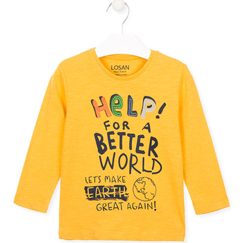 Υφασμάτινα Παιδί Μπλουζάκια με μακριά μανίκια Losan 025-1005AL Yellow