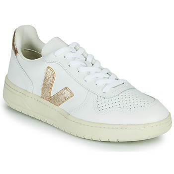 Παπούτσια Γυναίκα Χαμηλά Sneakers Veja V-10 Άσπρο / Gold