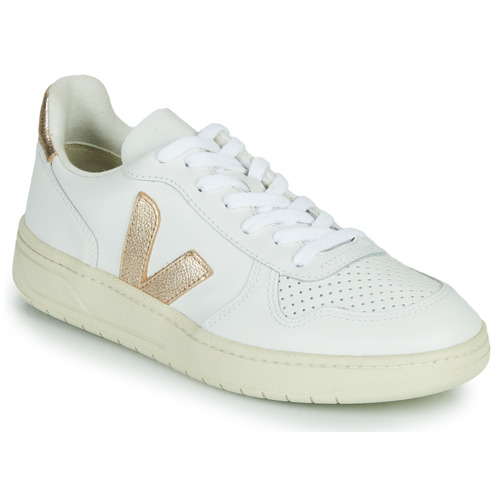 Παπούτσια Γυναίκα Χαμηλά Sneakers Veja V-10 Άσπρο / Gold