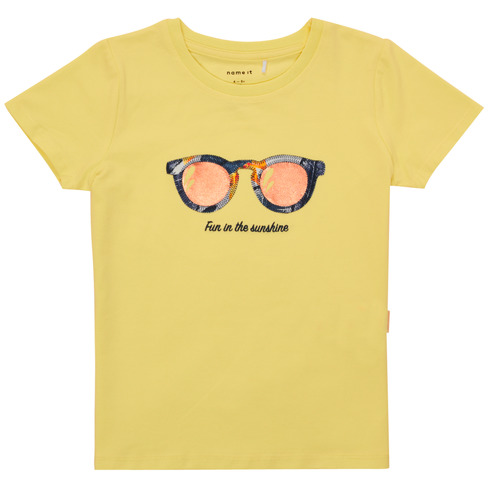 Υφασμάτινα Κορίτσι T-shirt με κοντά μανίκια Name it NMFFISUMMER Yellow