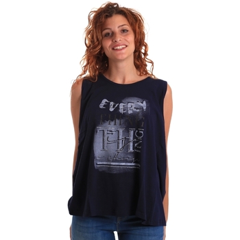 Υφασμάτινα Γυναίκα Αμάνικα / T-shirts χωρίς μανίκια Key Up 5Z14S 0001 Μπλέ