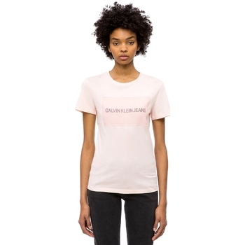 Υφασμάτινα Γυναίκα T-shirt με κοντά μανίκια Calvin Klein Jeans J20J208606 Ροζ