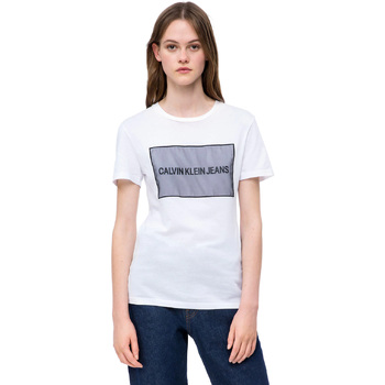 Υφασμάτινα Γυναίκα T-shirt με κοντά μανίκια Calvin Klein Jeans J20J208606 Άσπρο
