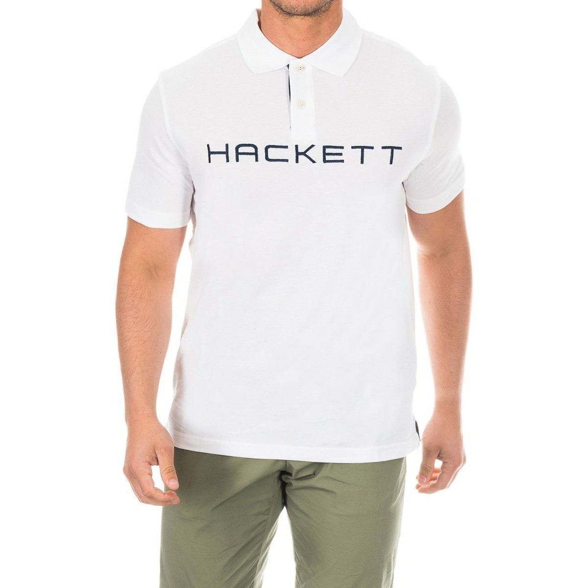 Πόλο με κοντά μανίκια Hackett HMX1007B-WHITE