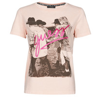 Υφασμάτινα Γυναίκα T-shirt με κοντά μανίκια Guess SS CN PAULA TEE Ροζ