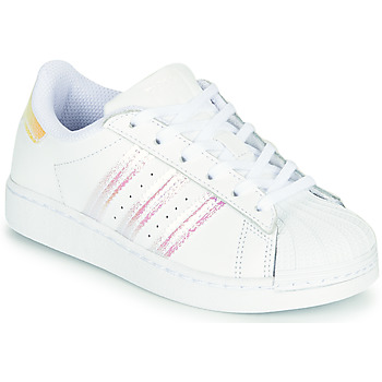 Παπούτσια Κορίτσι Χαμηλά Sneakers adidas Originals SUPERSTAR C Άσπρο / Iridescent