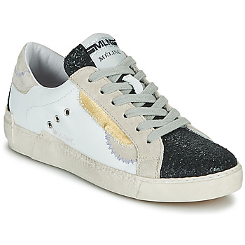 Παπούτσια Γυναίκα Χαμηλά Sneakers Meline NKC139 Άσπρο / Glitter / Black