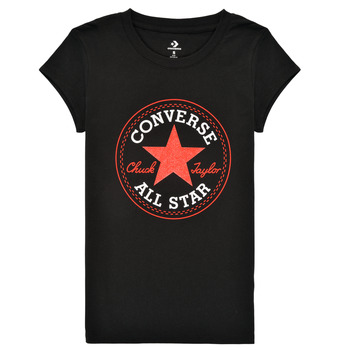 Υφασμάτινα Κορίτσι T-shirt με κοντά μανίκια Converse TIMELESS CHUCK PATCH TEE Black