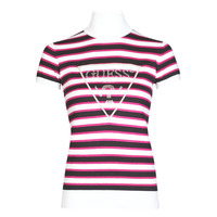 Υφασμάτινα Γυναίκα T-shirt με κοντά μανίκια Guess GERALDE TURTLE NECK Black / Άσπρο