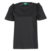 Υφασμάτινα Γυναίκα T-shirt με κοντά μανίκια Benetton MARIELLA Black