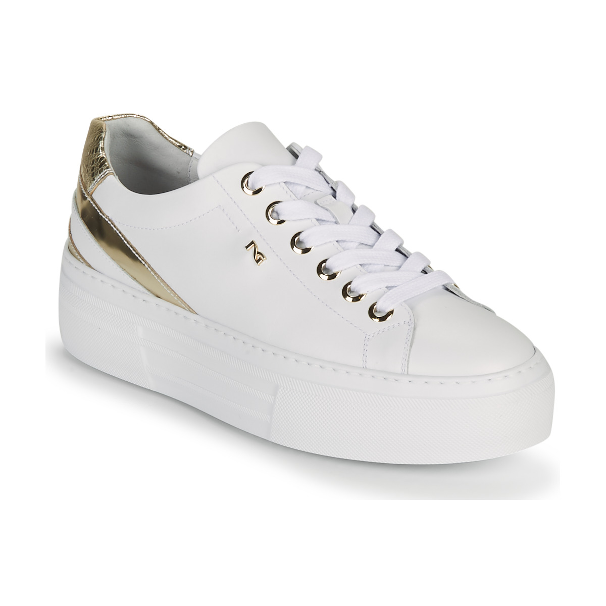 Παπούτσια Γυναίκα Χαμηλά Sneakers NeroGiardini LAITO Άσπρο / Gold