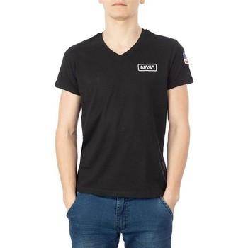 Υφασμάτινα Άνδρας T-shirts & Μπλούζες Nasa BASIC FLAG V NECK Black