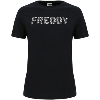 Υφασμάτινα Γυναίκα T-shirt με κοντά μανίκια Freddy F0WCLT3 Black